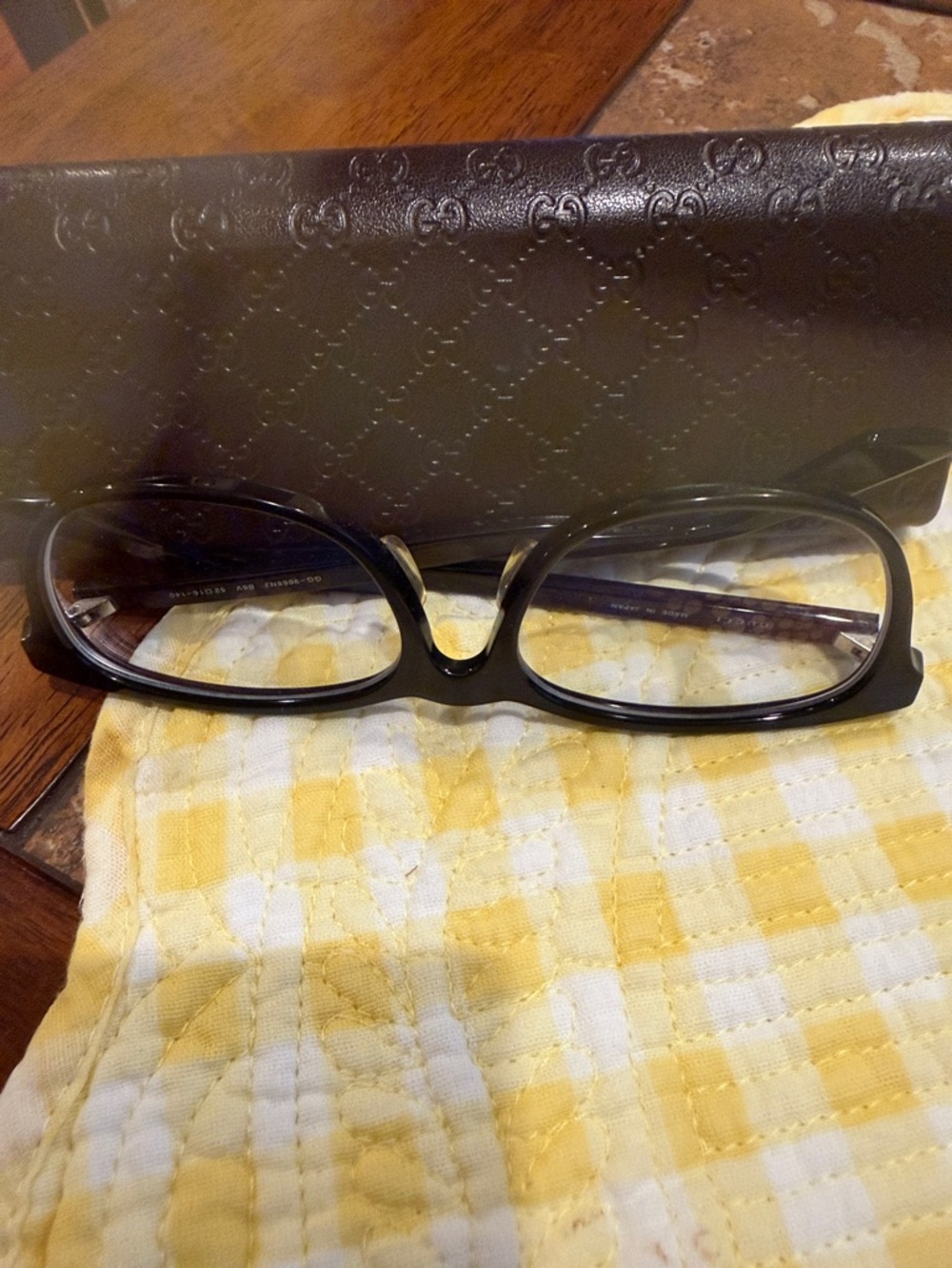 GUCCI eyeglass frame iconic GG logo on the arms REG/green stripes - Picture 5 of 6